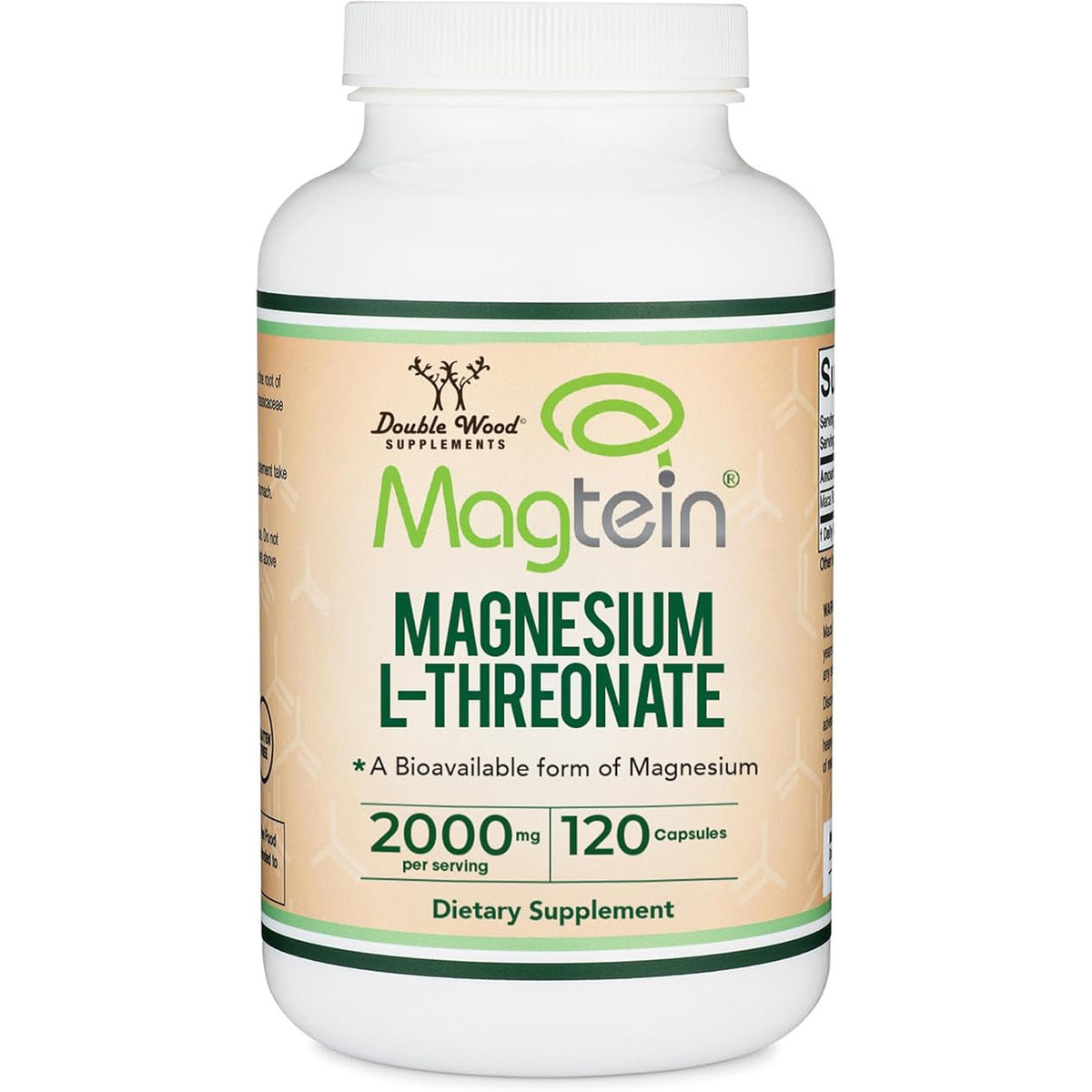 Double Wood Supplements Magnesium L-Threonate Capsules 2,000mg for Cognitive Support