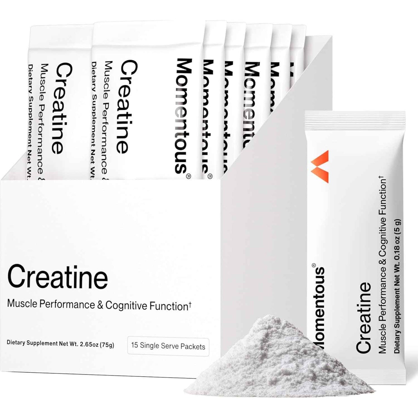 Momentous Creatine Monohydrate Powder NSF Certified for Sport 5 g per Serving