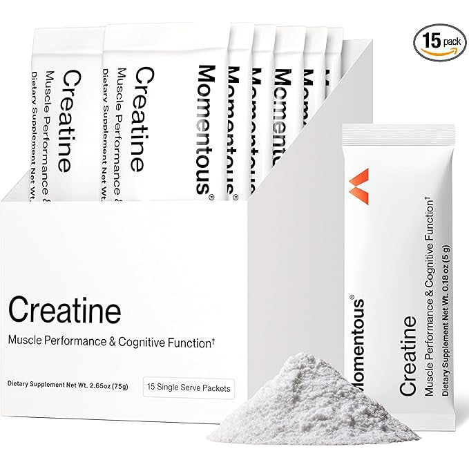 Momentous Creatine Monohydrate Powder NSF Certified for Sport 5 g per Serving