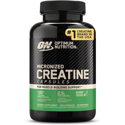 Optimum Nutrition Micronized Creatine Monohydrate Dietary Supplement Capsules