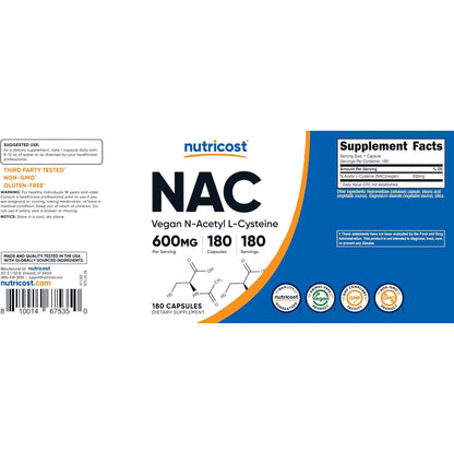 Nutricost NAC Immune and Respiratory Support Capsules