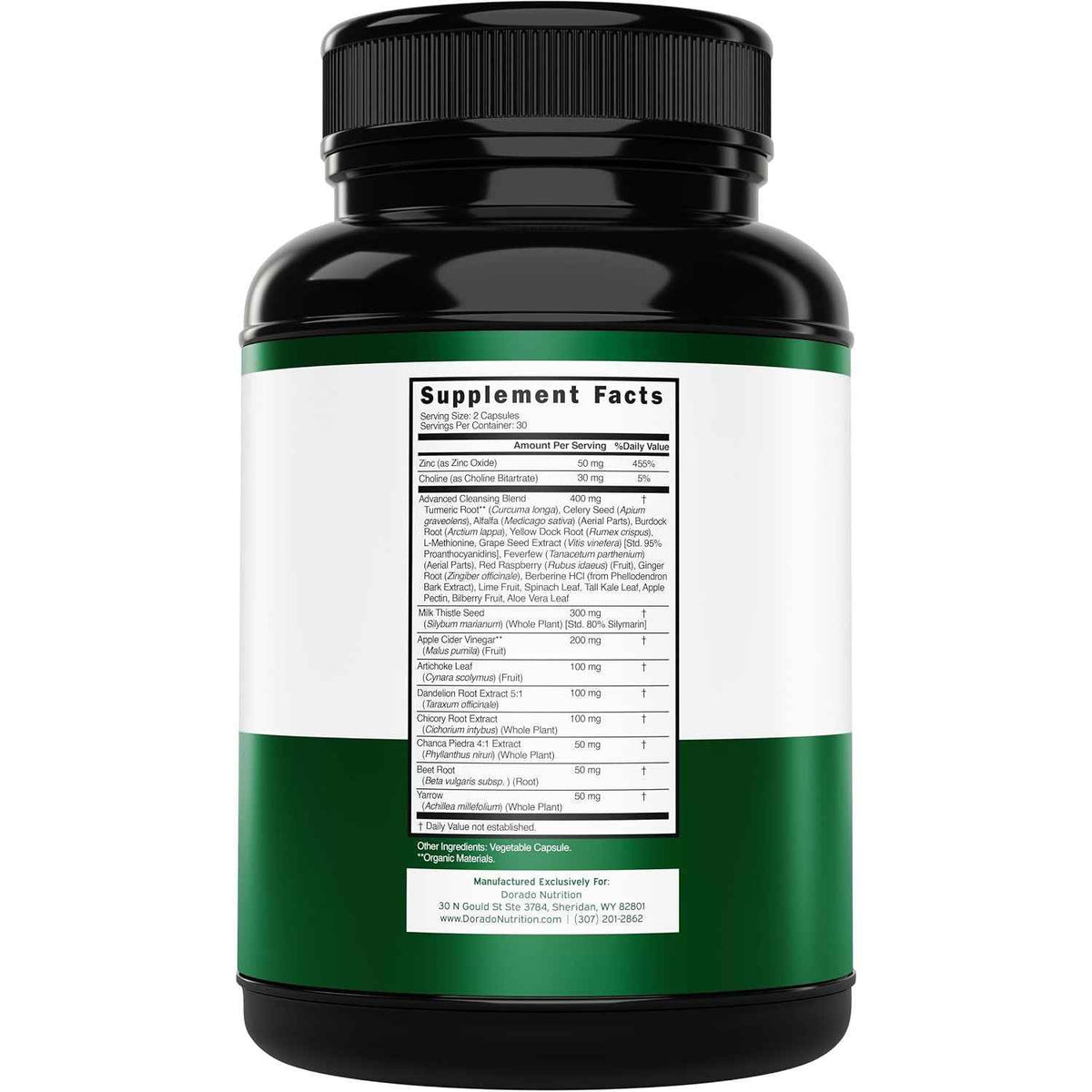 Dorado Nutrition Milk Thistle Liver Cleanse Detox Support Capsules
