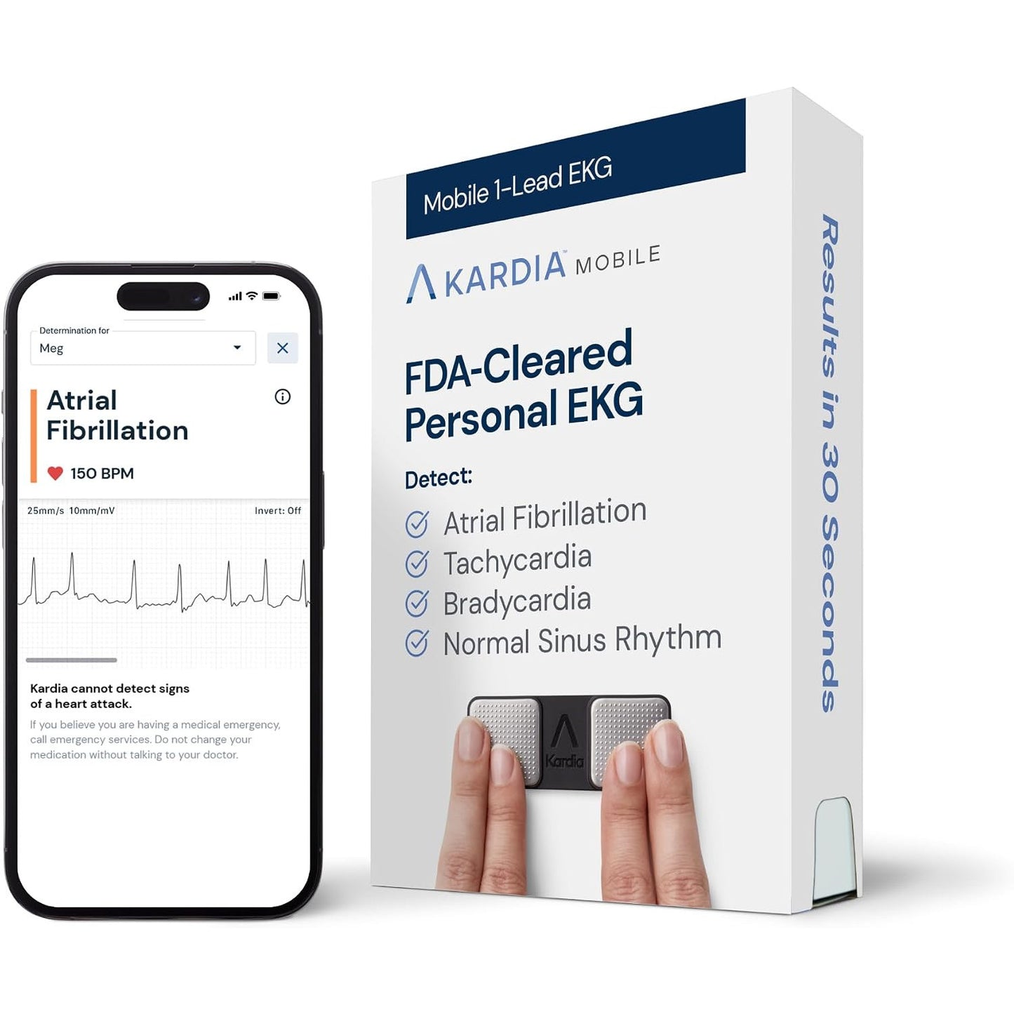 KardiaMobile 1-Lead EKG Monitor Medical-Grade FDA-Cleared Personal Heart Monitor Detects AFib & Arrhythmias 30 Second Results Works with Most Smartphones