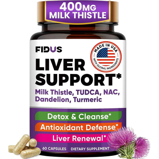 Fidus Milk Thistle Liver Support Detox Cleanse Formula Capsules