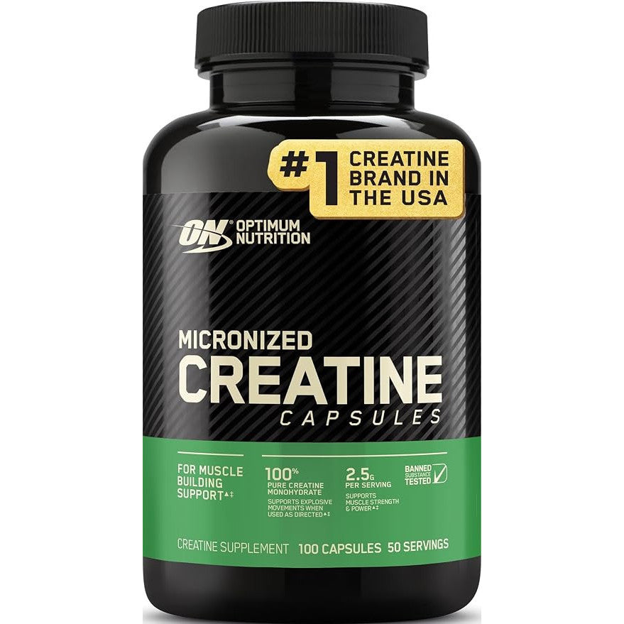 Optimum Nutrition Micronized Creatine Monohydrate Capsules 2.5g Per Serving 50 Servings