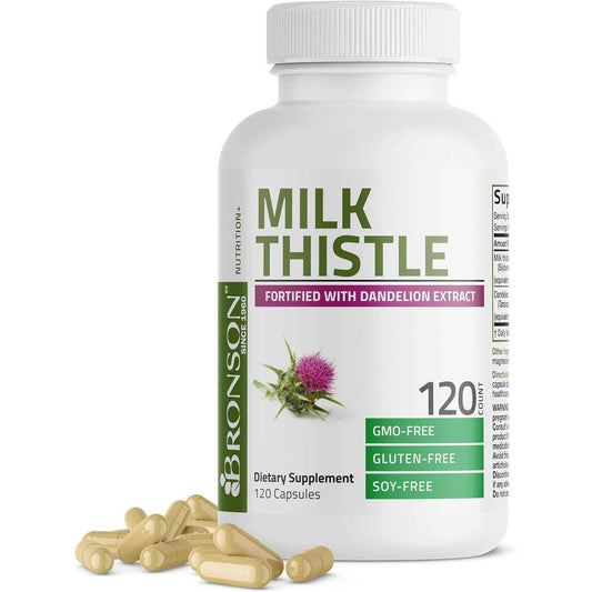 Bronson Milk Thistle Liver Detox Cleansing Formula Capsules