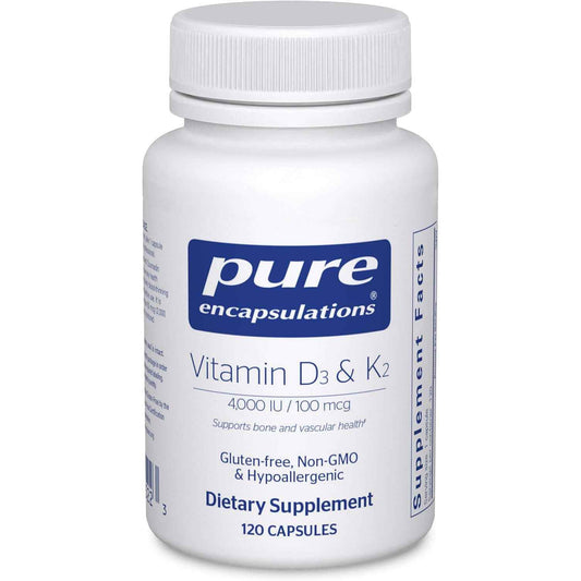 Pure Encapsulations Vitamin D3 & K2 Bone & Vascular Support Supplement 120 Capsules