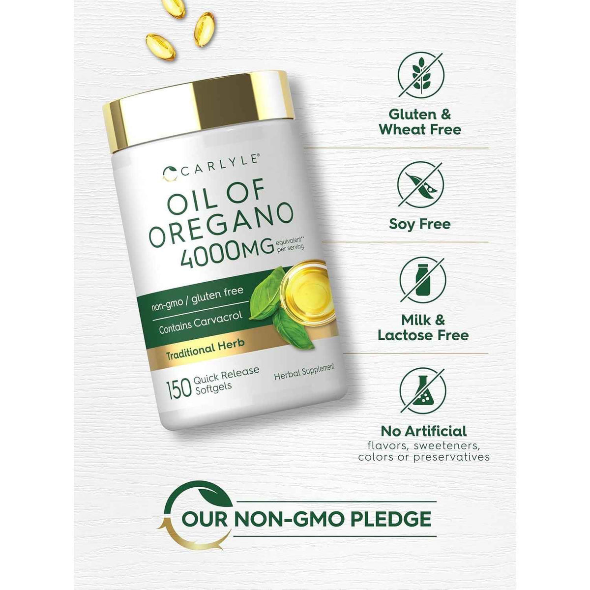 Carlyle Oregano Oil Carvacrol Herbal Health Support Softgels