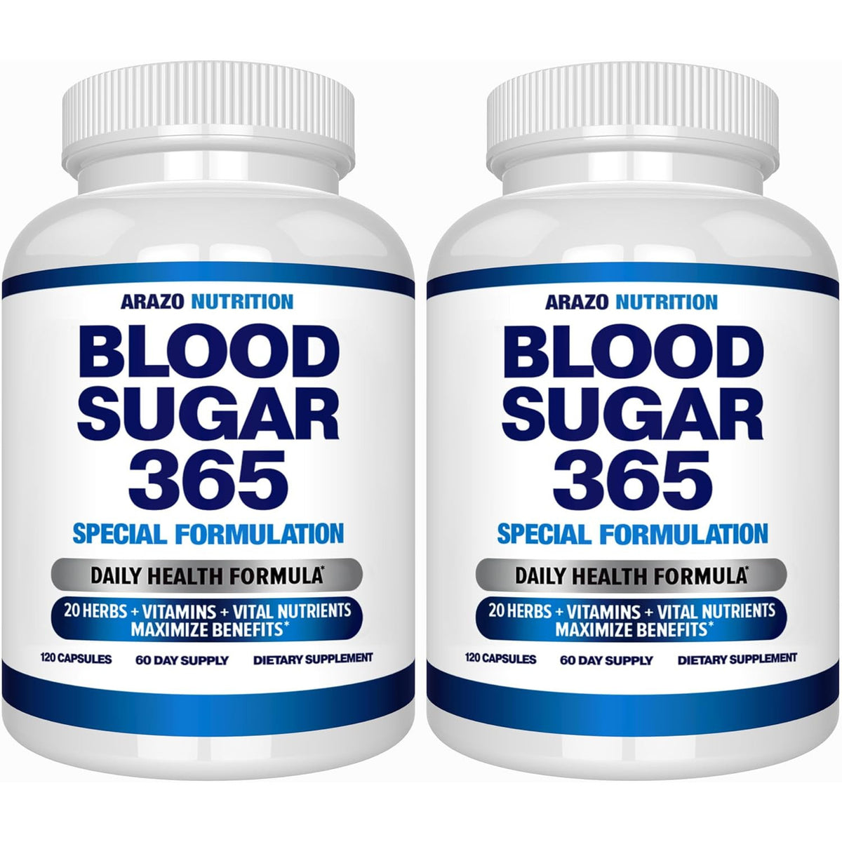 Arazo Nutrition Blood Sugar 365 Supplement Herbal Pills 120 Count