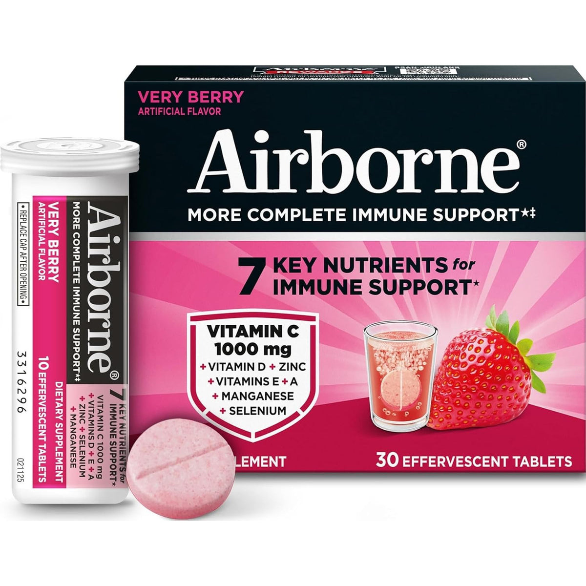 Airborne Immune Support Effervescent Tablets Zesty Orange 30 Count