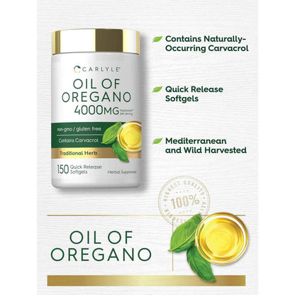 Carlyle Oregano Oil Carvacrol Herbal Health Support Softgels