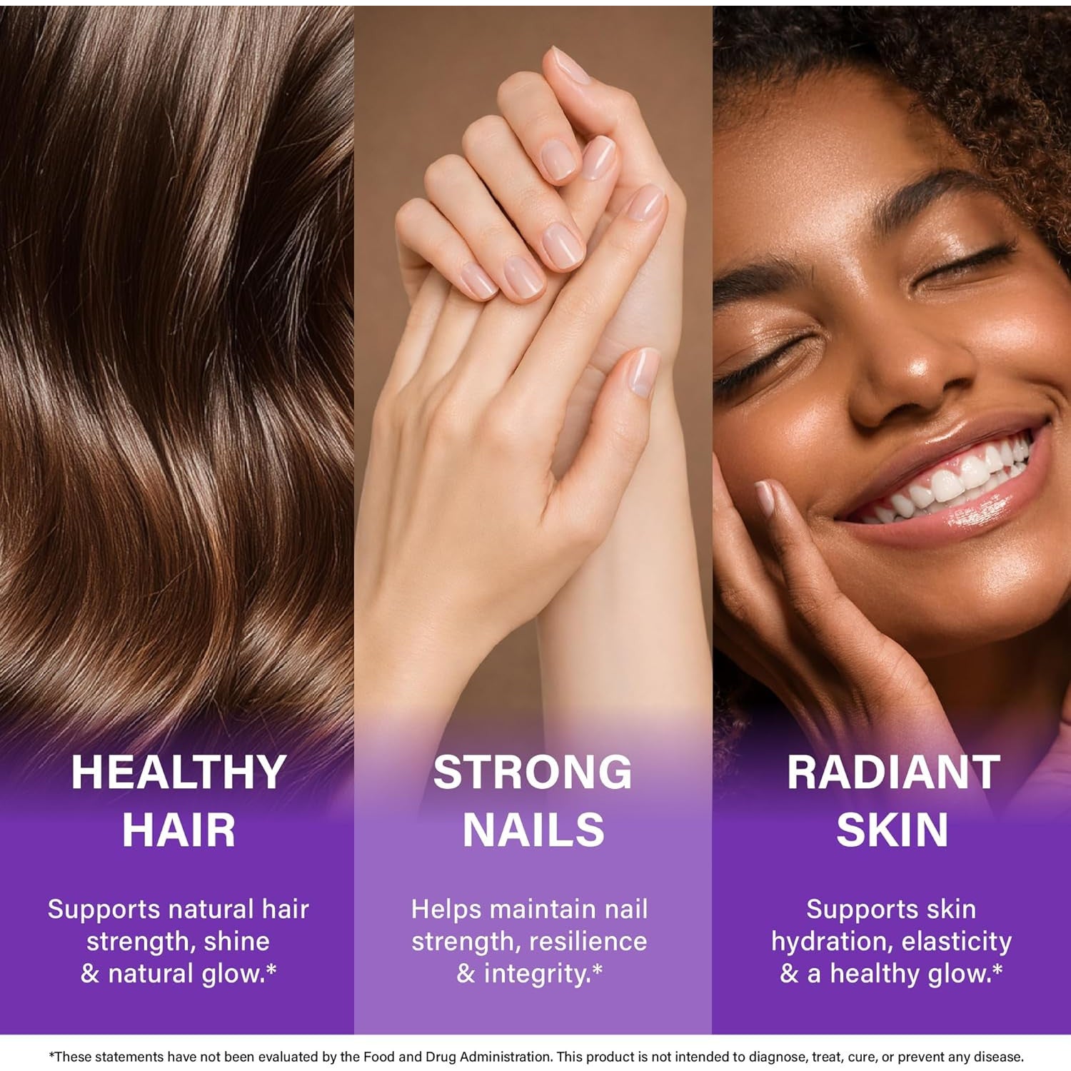 NutraHarmony Biotin Collagen Hyaluronic Acid Keratin Hair Growth Supplement 25000mcg