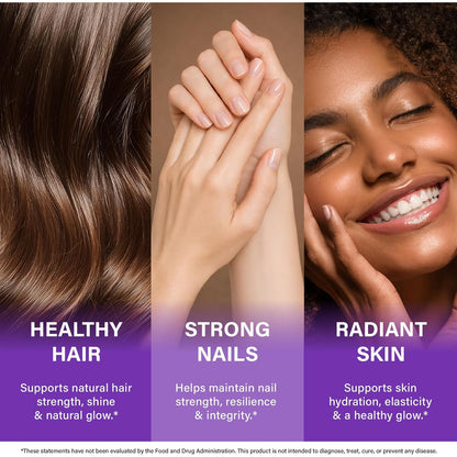NutraHarmony Biotin Collagen Hyaluronic Acid Keratin Hair Growth Supplement 25000mcg
