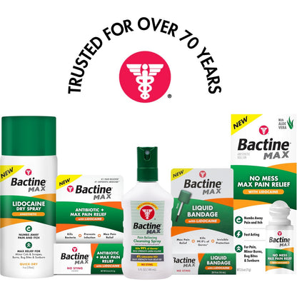 Bactine MAX Liquid Bandage Wound Cleaning Solution with Lidocaine 0.30 fl oz