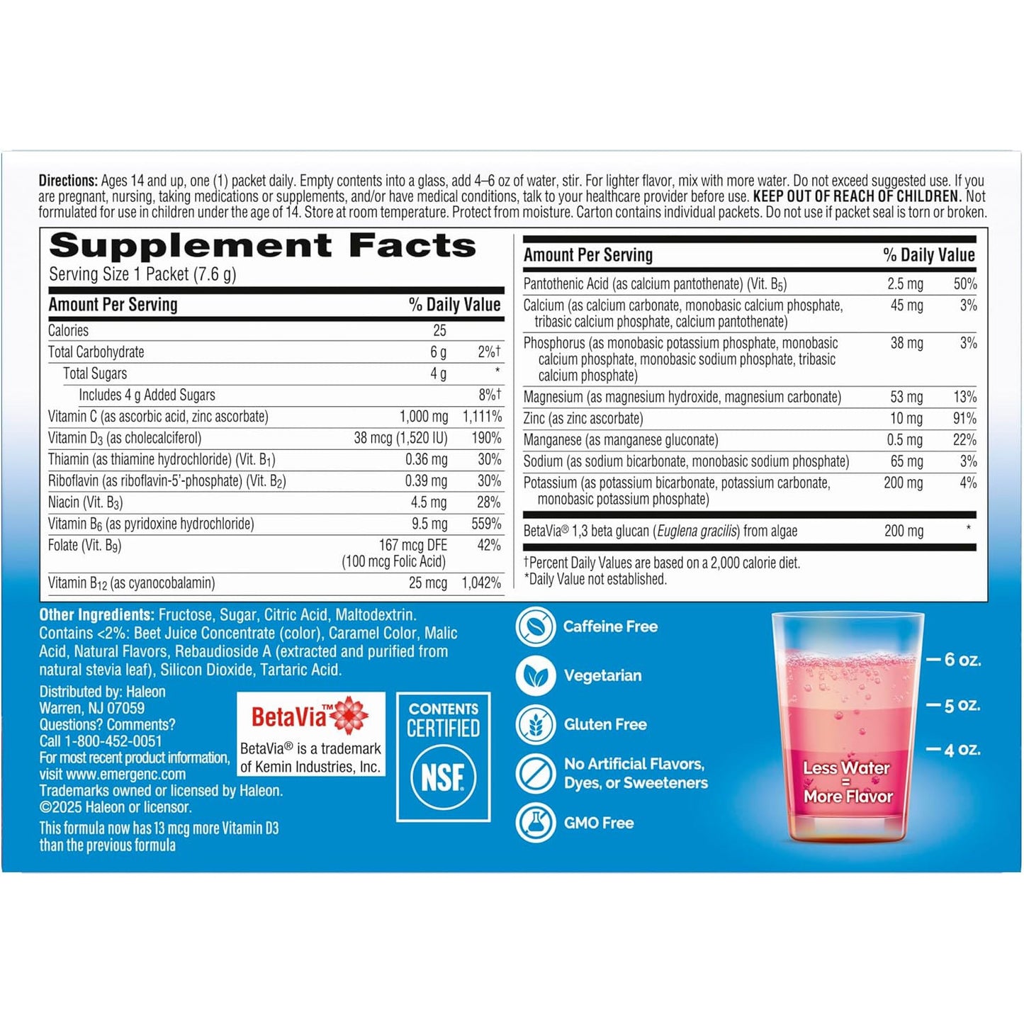 Emergen-C Immune+ Triple Action Immune Support Dietary Supplement Powder Packets