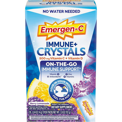 Emergen-C Immune+ 500 mg Immune Support Dietary Supplement Crystals