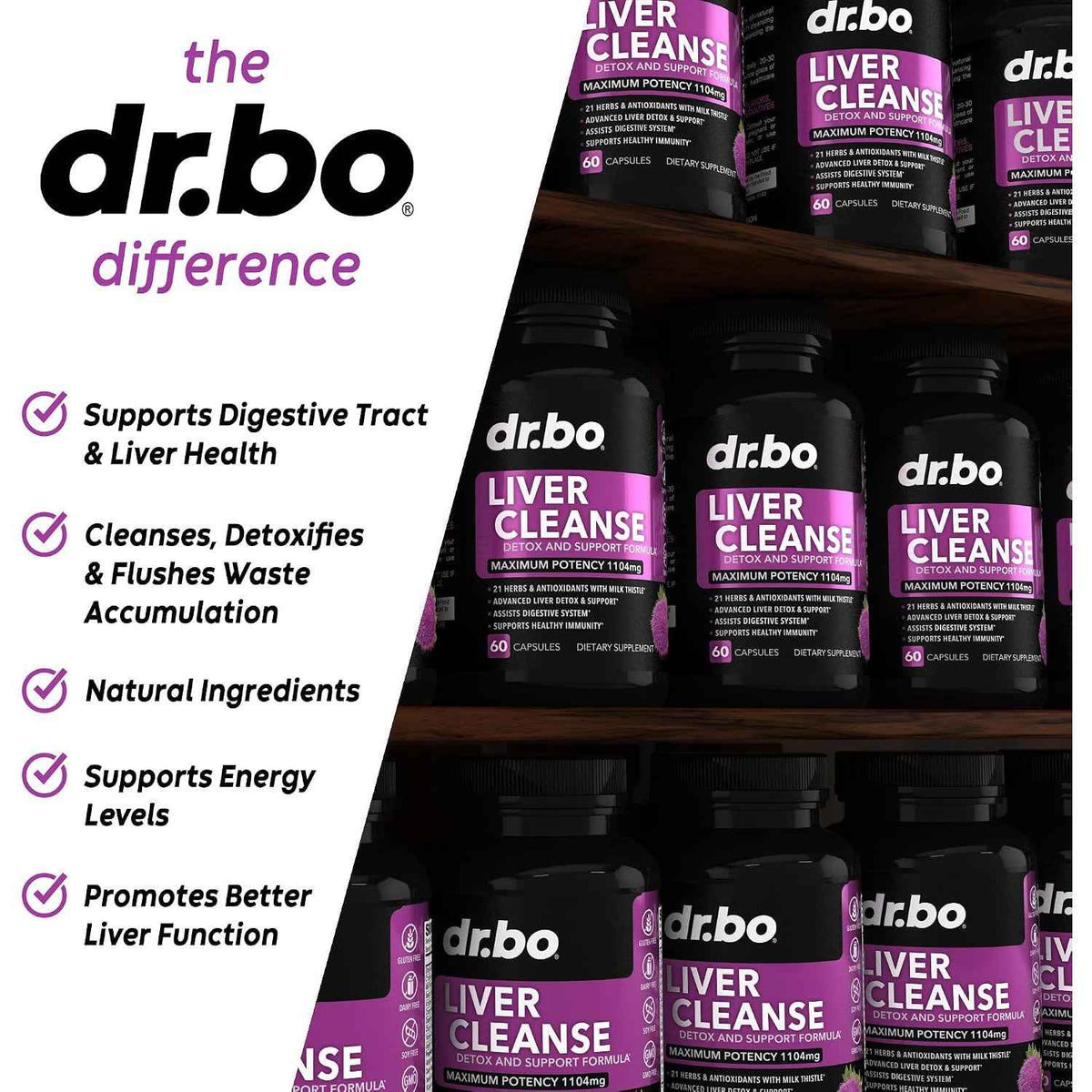 DR. BO Milk Thistle Liver Cleanse Detox Support Capsules