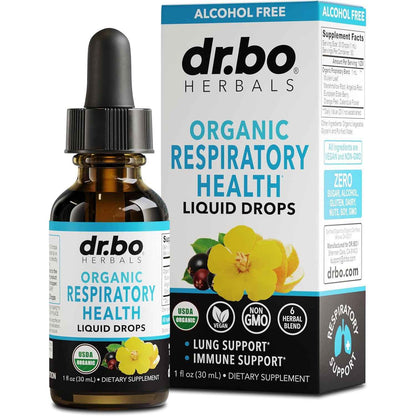 DR. BO Organic Mullein Drops Lung Detox Respiratory Support Liquid