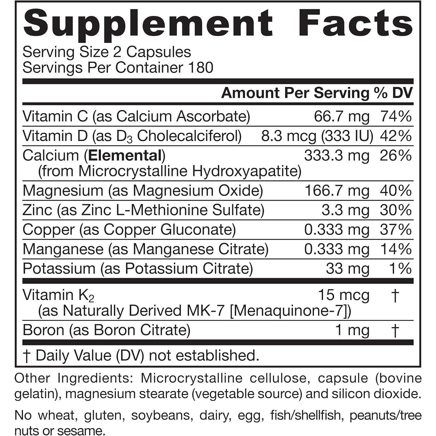 Jarrow Formulas BoneUp Bone Density Dietary Supplement Capsules