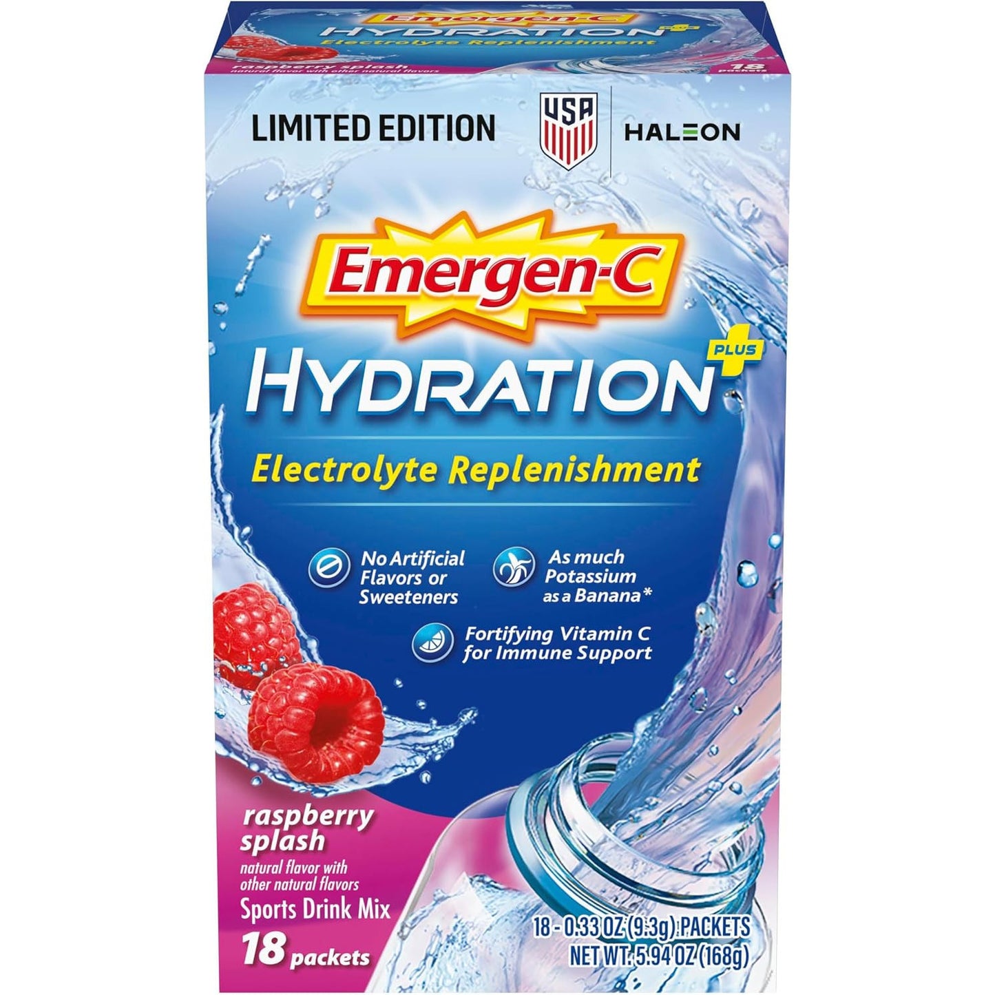 Emergen-C Hydration+ Vitamin C Sports Drink Mix Packets