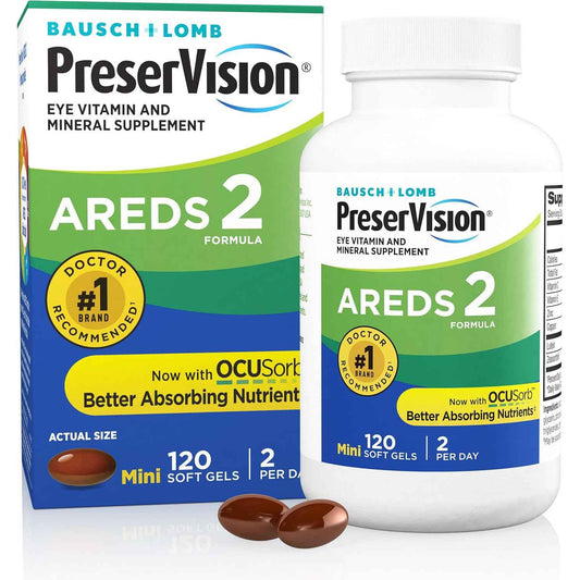 Bausch Lomb PreserVision AREDS 2 Lutein Zeaxanthin Formula 120 Count