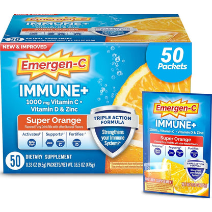 Emergen-C Immune+ Triple Action Immune Support Dietary Supplement Powder Packets