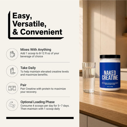 NAKED Pure Micronized Creatine Monohydrate Powder NSF Certified
