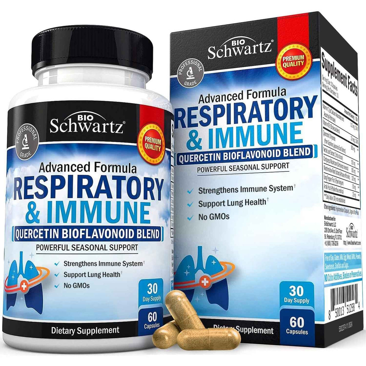 BioSchwartz Lung Detox Respiratory Immune Support Formula Capsules