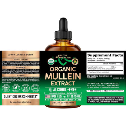 NUTRAHARMONY Mullein Leaf Respiratory Support Liquid