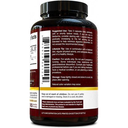NutriFlair Berberine HCl 1200mg Plus Ceylon Cinnamon 120 Capsules