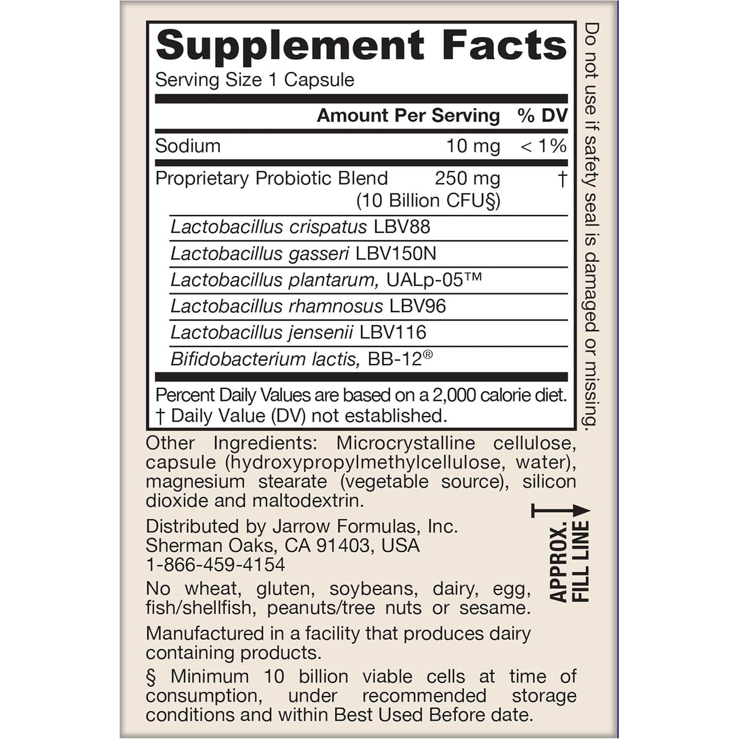 Jarrow Formulas Fem-Dophilus Advanced Probiotic Dietary Supplement Veggie Caps
