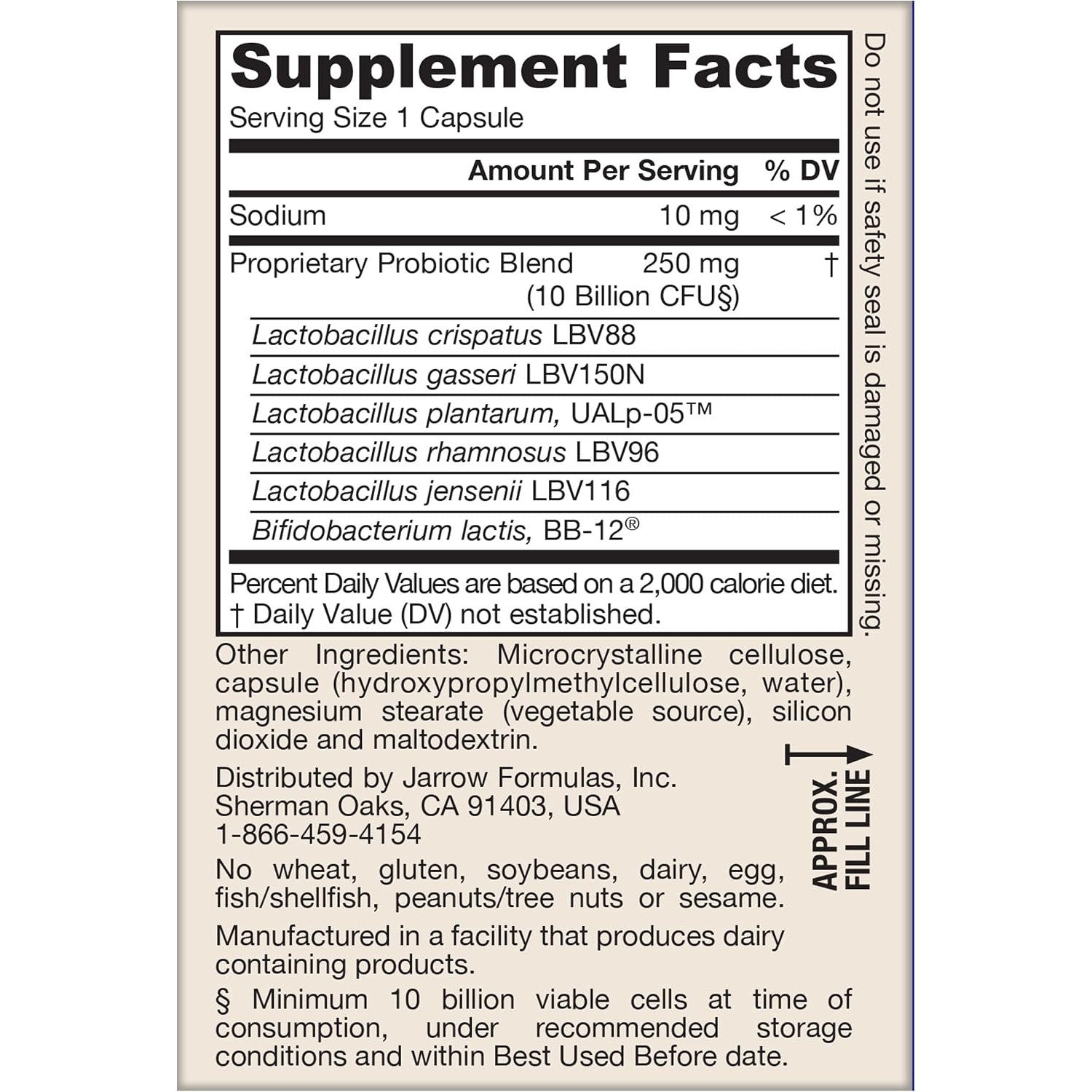 Jarrow Formulas Fem-Dophilus Advanced Probiotic Dietary Supplement Veggie Caps