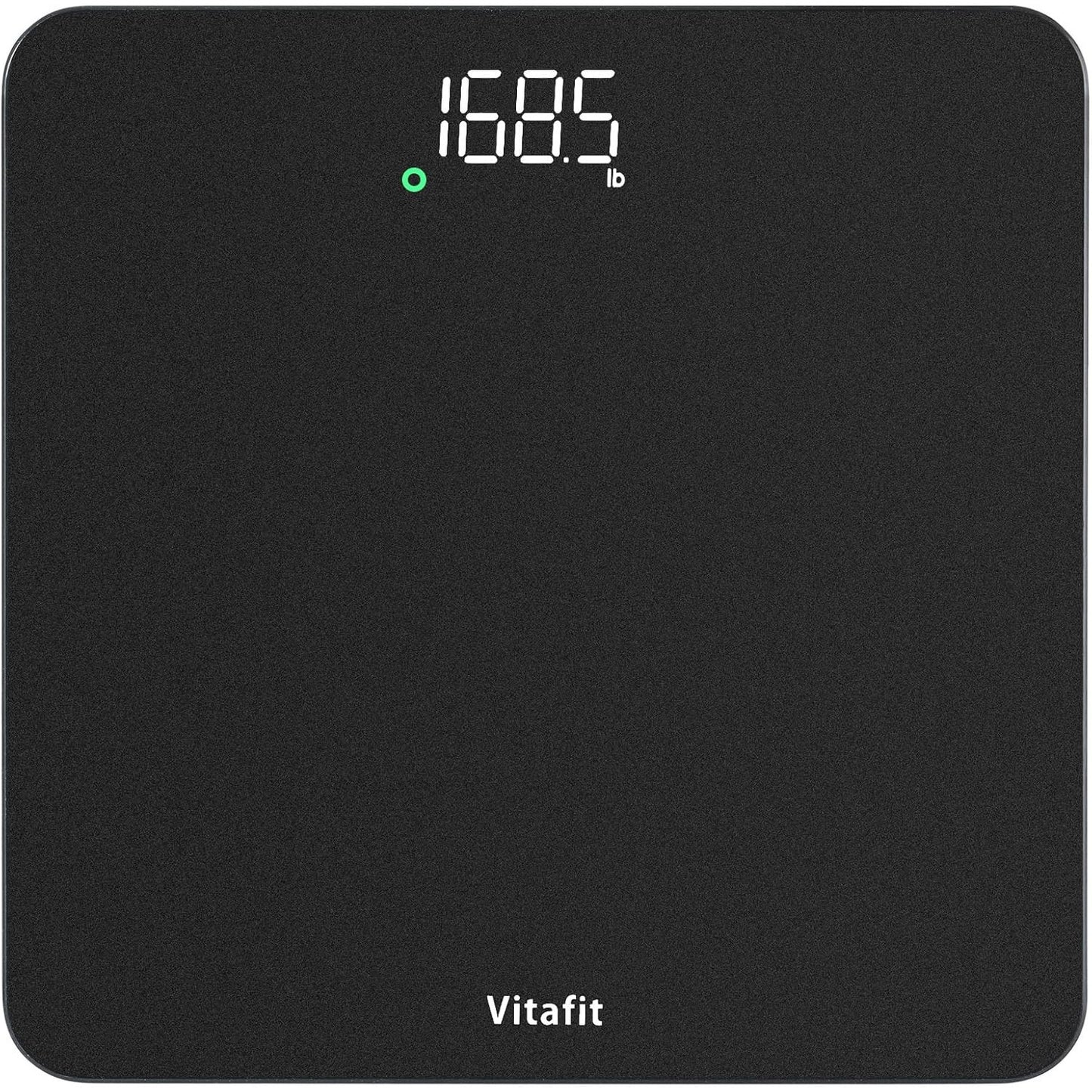 Vitafit Digital Bathroom Scale 400 lb Capacity 0.1 lb Accuracy Step-On LED Display Spray Silver Black