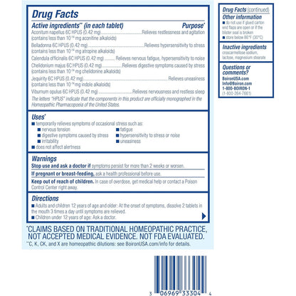 Boiron StressCalm Stress Mood Support Meltaway Tablets