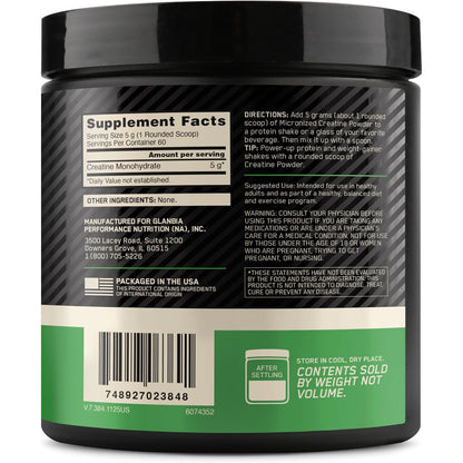 Optimum Nutrition Micronized Creatine Monohydrate Dietary Supplement Powder