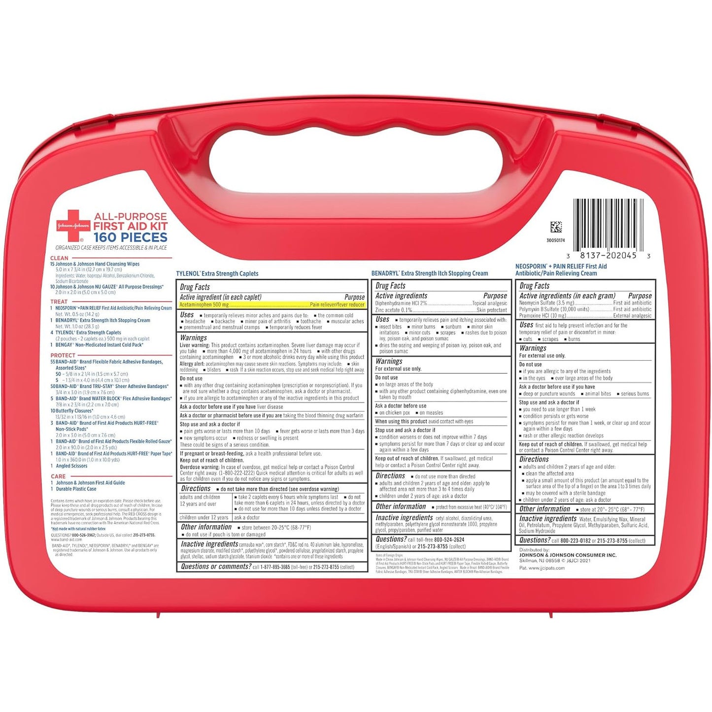 BAND-AID All-Purpose Portable Compact First Aid Kit 160 Piece Emergency Wound Care Essentials