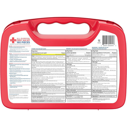 BAND-AID All-Purpose Portable Compact First Aid Kit 160 Piece Emergency Wound Care Essentials
