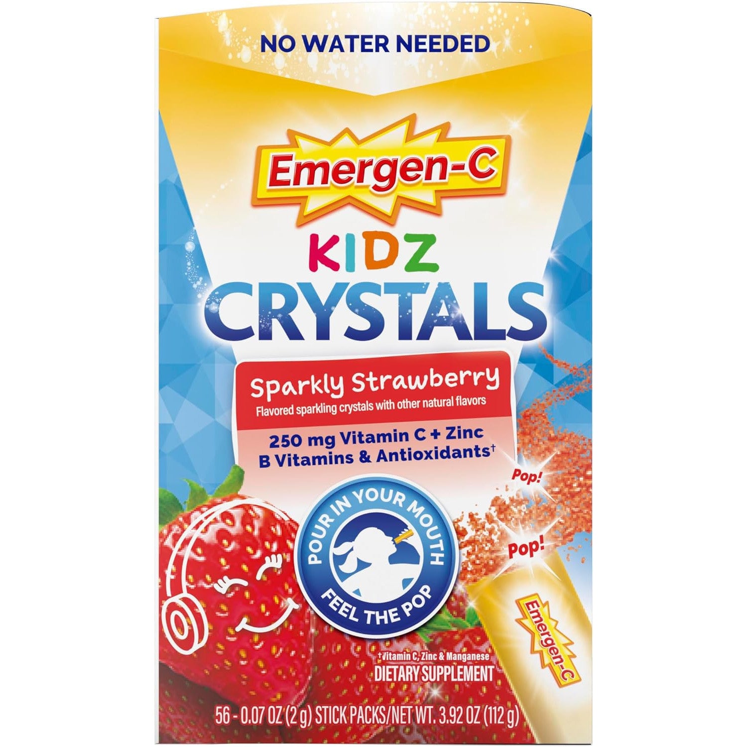 Emergen-C Kidz 250 mg Immune Support Dietary Supplement Crystals