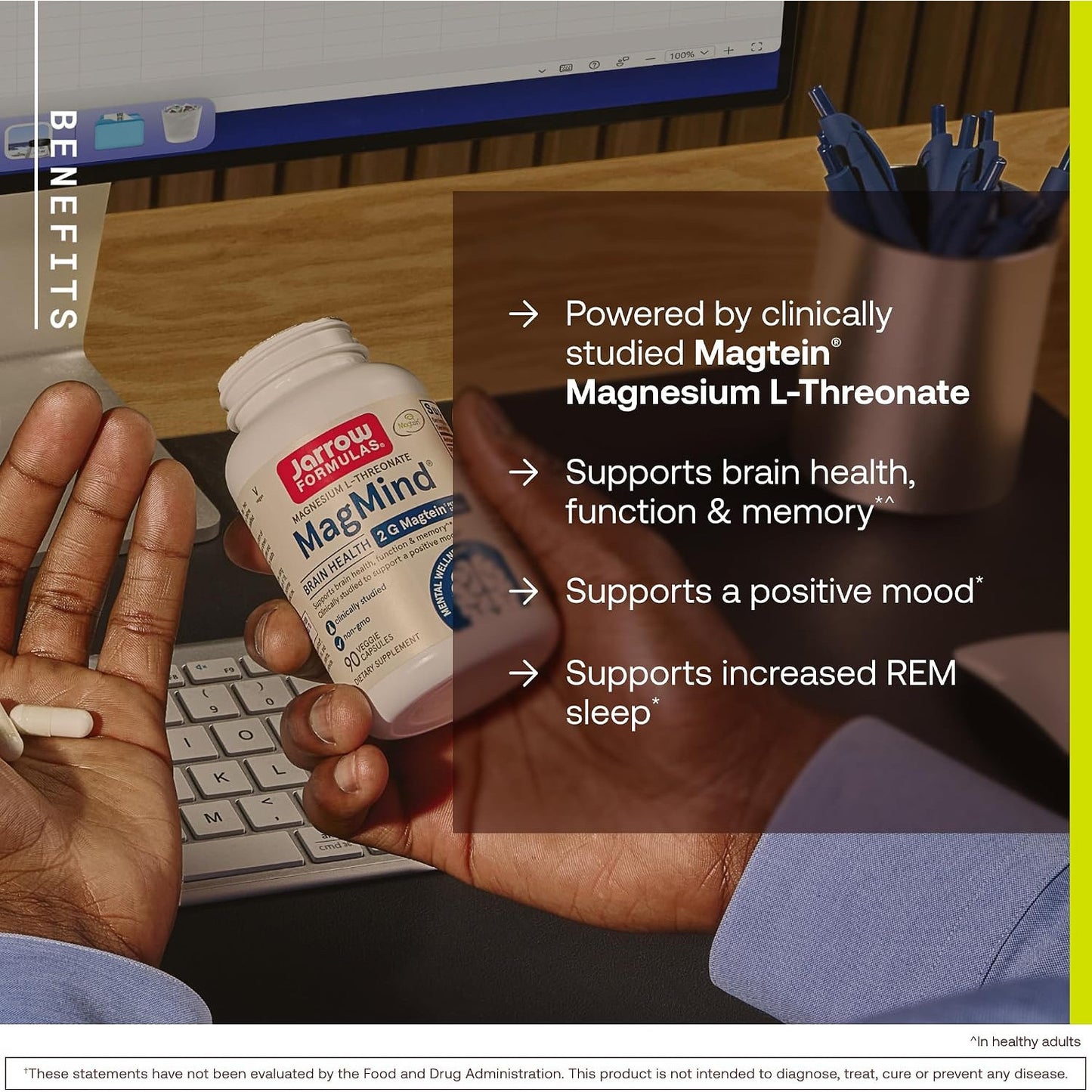 Jarrow Formulas MagMind Magnesium L-Threonate Dietary Supplement Capsules
