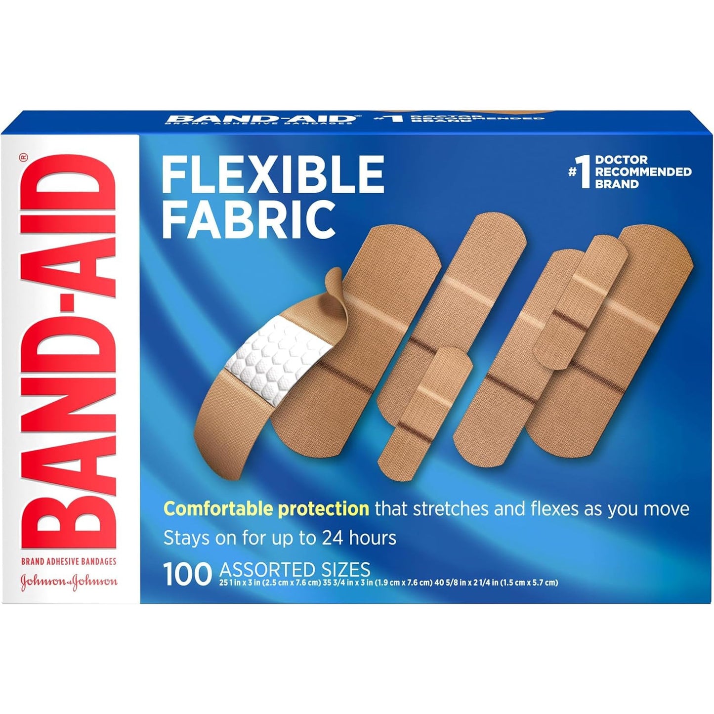 BAND-AID Flexible Fabric Adhesive Bandages All One Size 100 Count