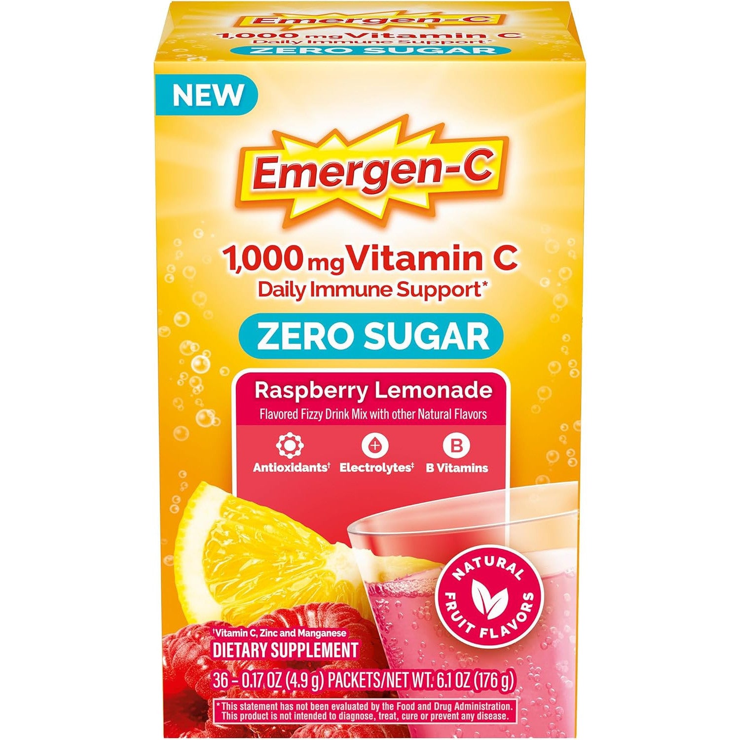 Emergen-C Vitamin C 1000 mg Immune Support Dietary Supplement Packets