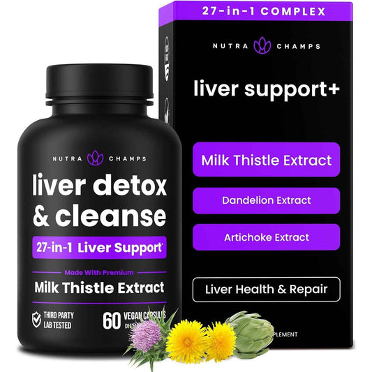 NutraChamps Milk Thistle Liver Support Detox Formula Capsules