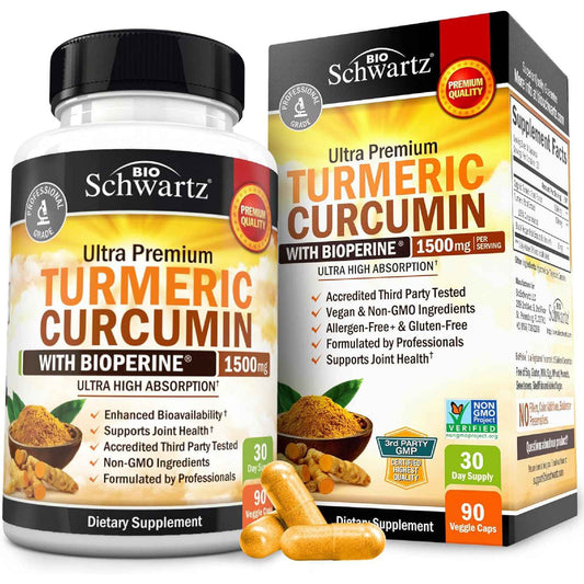 BioSchwartz Turmeric Curcumin with Black Pepper Extract 1500mg 90 Capsules