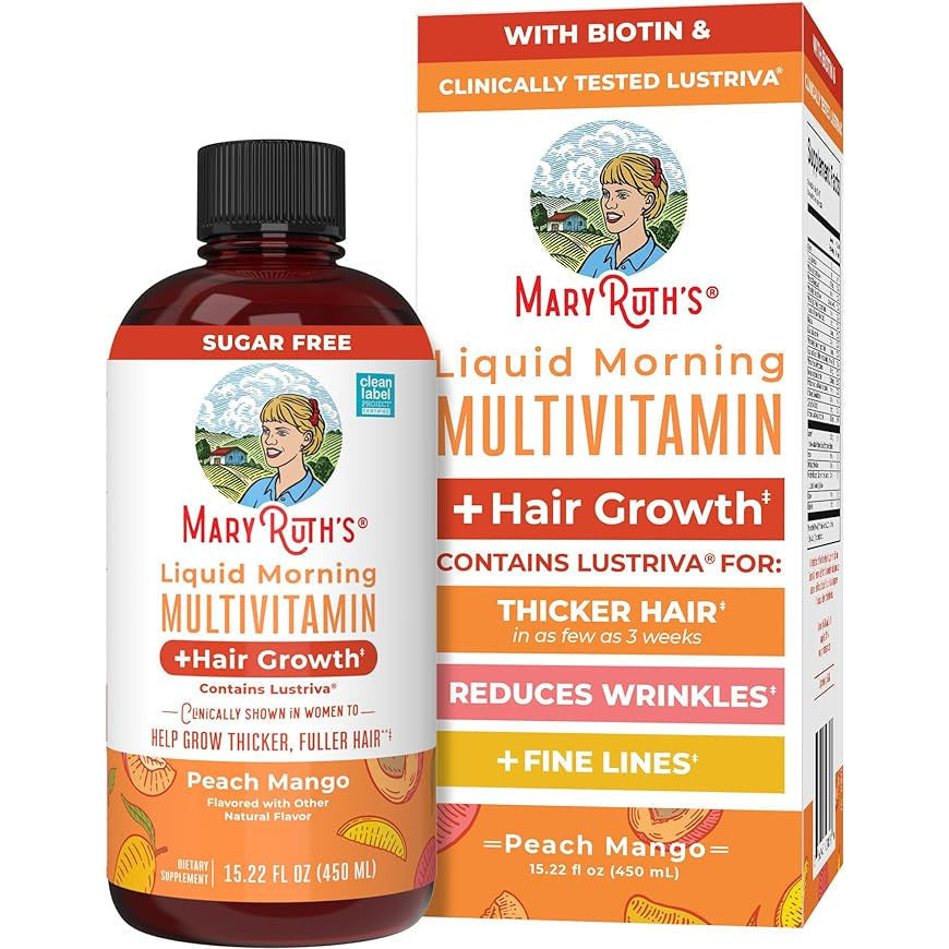 MaryRuth's Liquid Multivitamin Plus Hair Growth Dragon Fruit 15.22 Fl Oz