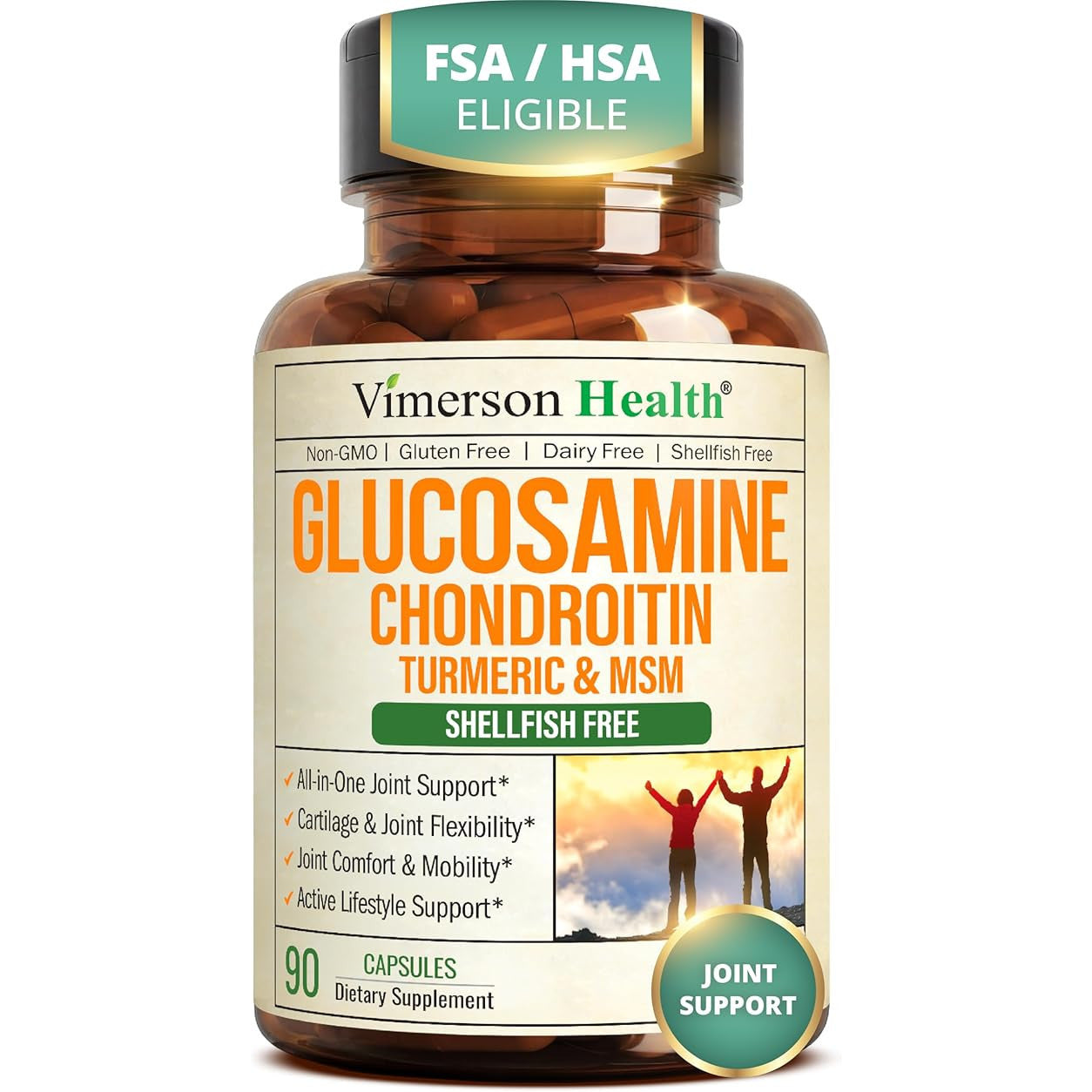 Vimerson Health Glucosamine Chondroitin MSM Joint Support Supplement 90 Capsules