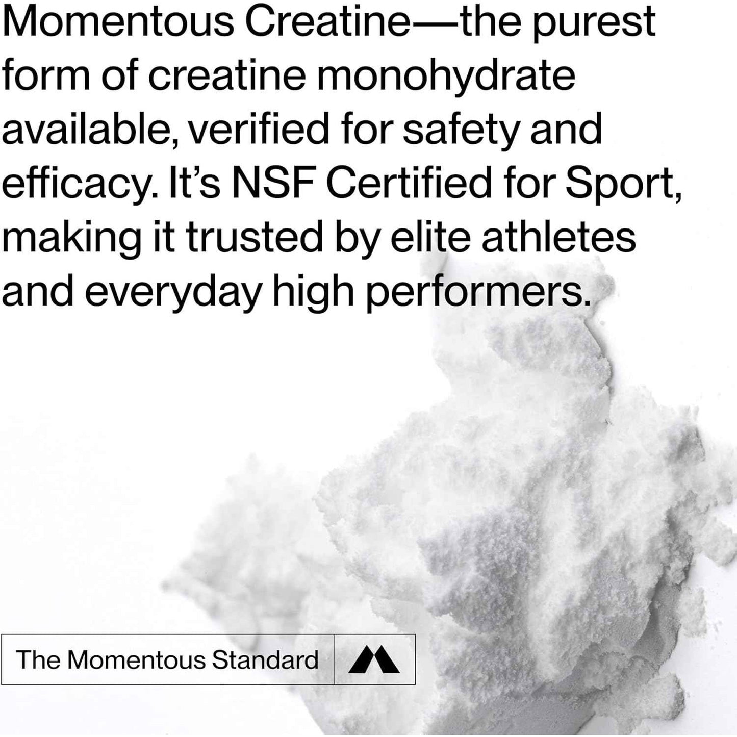 Momentous Creatine Monohydrate Powder NSF Certified for Sport 5 g per Serving
