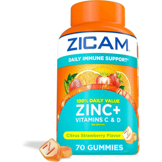 Zicam Daily Immune Support Gummy Supplement, Citrus Strawberry, 70 Count