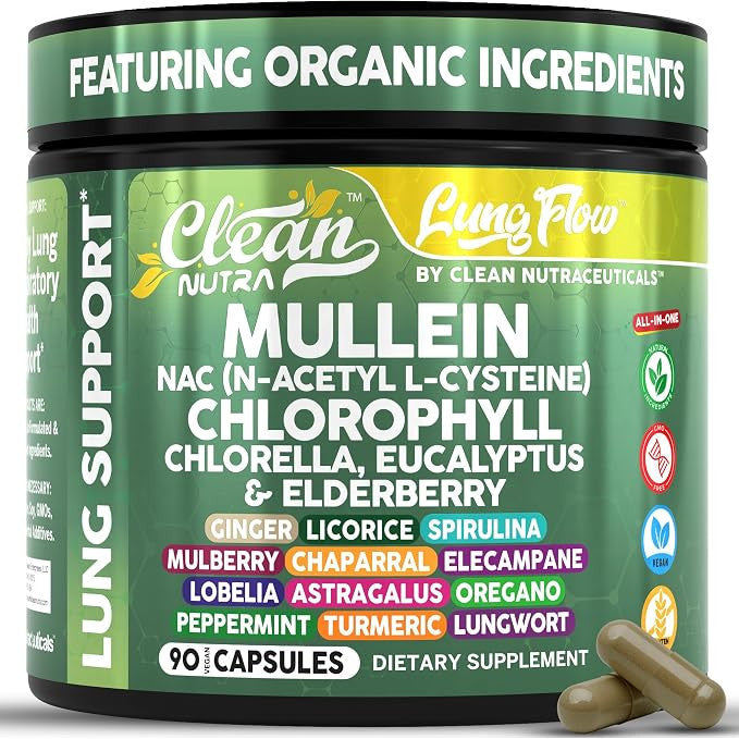 Clean Nutraceuticals Mullein Leaf Respiratory Support Capsules