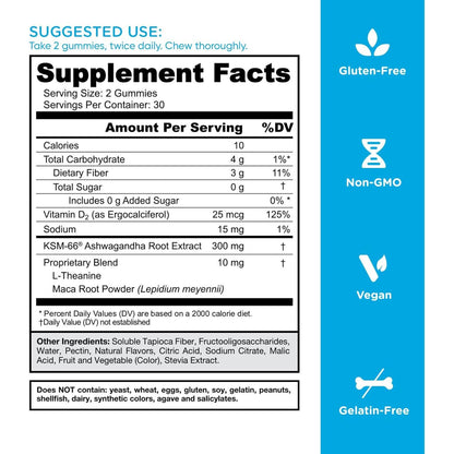 Goli Zero Sugar Ashwagandha Vitamin D Dietary Supplement Gummies