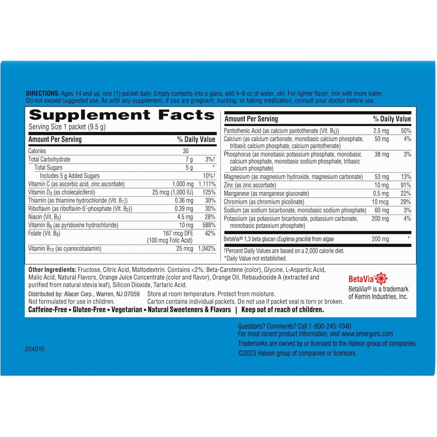 Emergen-C Immune+ Triple Action Immune Support Dietary Supplement Powder Packets